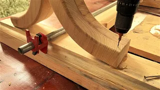 Extremely Ingenious Skills Curved Woodworking Crafts Worker || Design Dining Table Wood Furniture