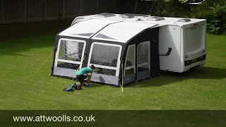 Kampa Rally Air Pro 390 Grande Awning Pitching & Packing (with Electric Pump) Video (Real Time)