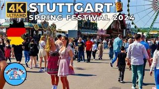 Stuttgart, Germany Spring Festival 2024 (Cannstatter Wasen) Walk - 4K 60fps with Captions