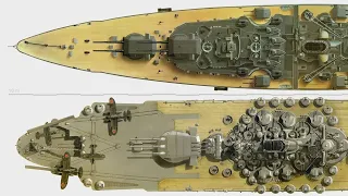 World War Two Battleship Comparison | Bismarck | Nelson | Yamato