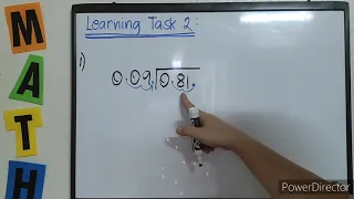 TAGALOG: Division of Decimal Numbers and Whole Numbers, Learning Tasks 1,2,3,4 #TeacherA