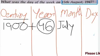 What was the day of the week on 15th August, 1947? || APTITUDE CALENDAR ||