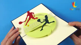 Make 3D Card Tennis Pop up Model