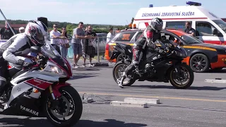 Yamaha R1 vs Yamaha R6 - motorbike drag race 🚦