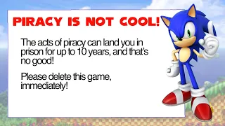 Sonic 4: Episode 1 Anti Piracy Screen