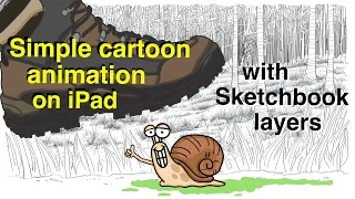 How to make cartoon animations on iPad with Sketchbook layers.  Simple do-it-yourself animation.