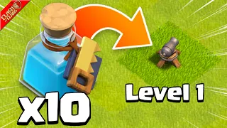 Upgrading Level 1 Cannons with 10 Builder Potions! - Clash of Clans