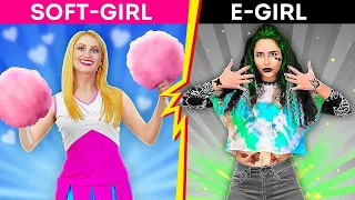 SOFT GIRL VS  E GIRL! || Como se Tornar Popular na Escola por 123 Go! GOLD