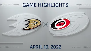 NHL Highlights | Ducks vs. Hurricanes - Apr. 10, 2022