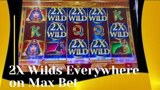 Multipliers everywhere on Magic of the Nile Slot Machine for a big comeback win in the casino