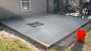 DRY-POUR  Big concrete patio slab- step-by-step