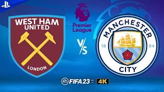 FIFA 23 - West Ham United Vs Manchester City - Premier League 2023-24 - PS5 Gameplay 4K 60FPS HDR