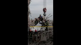 Watch: Rescue from apartment block rubble in eastern Ukraine | AJ #shorts