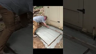 Concrete dry pour to make a new concrete pad for the front of my shed #diy #concrete