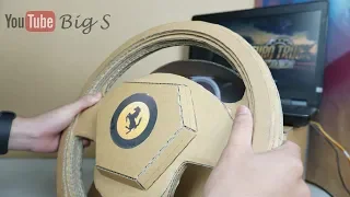 How to make PS4 Ferrari Gaming Steering Wheel (with pedals) ♡ Amazing Cardboard DIY