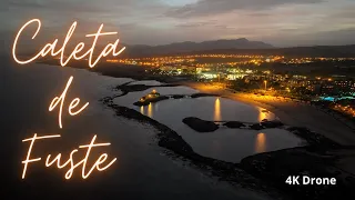 Caleta de Fuste - Day & Night - 4K Aerial View