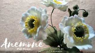 (FULL Step by Step) Felt Anemone - #DIY How to Make Anemone Felt Flowers || S Nuraeni