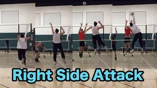 Right Side / Opposite Hitter Spiking TECHNIQUE - How to SPIKE a Volleyball Tutorial