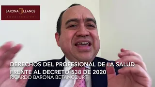 Derechos del Profesional de la Salud frente al Decreto 538 de 2020