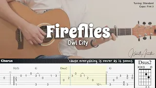 Fireflies - Owl City | Fingerstyle Guitar | TAB + Chords + Lyrics