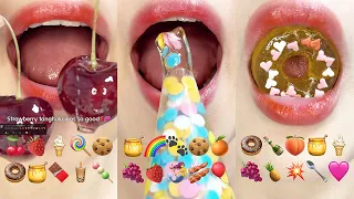 asmr 30 MINUTES EMOJI FOOD CHALLENGE FOR HAPPYY SATISFYING & RELAXING 이모지 먹방 eating sounds