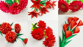 Best 6 Beautiful Paper Flower Making | DIY | Paper Crafts | Home Decor Ideas | Paper Flower