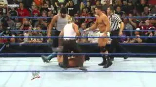 Khali saves Justin Gabriel from Cody Rhodes, Hunico & Commocho - WWE Smackdown 02/03/12 (HQ)