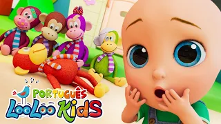 🐵Cinco Macaquinhos - Músicas Infantis Divertidas - Canções Para Crianças! - LooLoo Kids Português