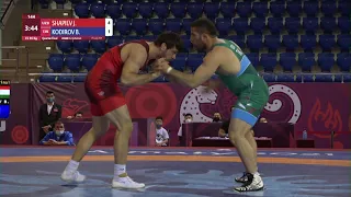 1/4 FS - 86 kg: J. SHAPIEV (UZB) v. B. KODIROV (TJK)