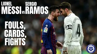 Lionel Messi vs Sergio Ramos | Fouls, Cards, Fights, etc.