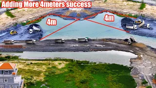 Part 457| Incredible! Adding More 4M Success This road By Dump Truck active With Dozer Pushes