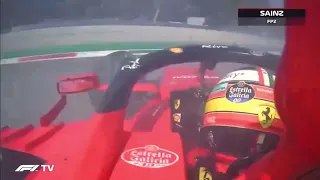 Carlos Sainz onboard crash Italian GP 2021 FP2