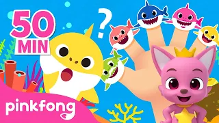 Canta as Melhores Canções com Família Dedos Tubarões | +Compilação | Pinkfong Canções para crianças