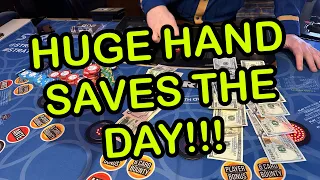 3 CARD POKER in LAS VEGAS! HUGE HAND SAVES THE DAY!!