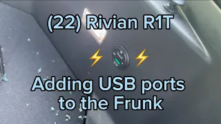 Adding a 12v Outlet USB to my Rivian R1T front trunk walk through