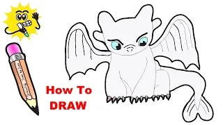 How to Draw a Dragon Light Fury | How to Train Your Dragon 3 | Toothless Drawing