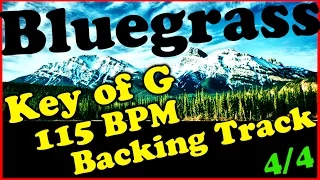 Bluegrass Backing Track 115BPM Key of G Extended Chords Jam Track Mandolin, Banjo, Fiddle, Guitar