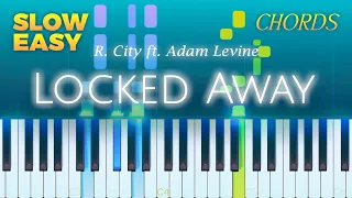 R. City ft. Adam Levine - Locked Away - SLOW EASY Piano CHORDS TUTORIAL by Piano Fun Play