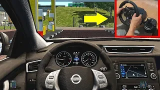 Nissan Qashqai Steering Wheel + Shifter Gameplay | City Car Driving simulator  | Racer V8