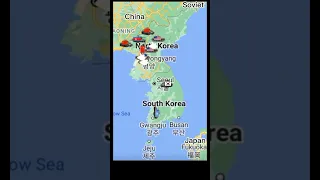 korean war 1950 to 1953 Animation with google map #shorts #war #korean