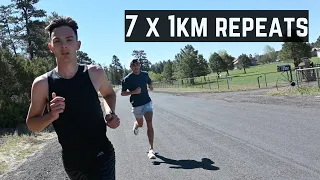Hobbs Kessler & Bryce Hoppel - 1km Repeats - Pre Classic Tune Up Workout