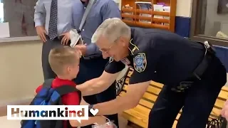 Police escort son of fallen officer on first day of school | Humankind