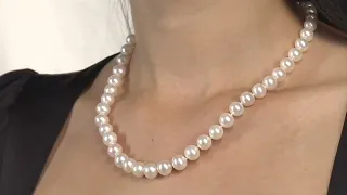 Freshwater Pearl Necklace Gem Quality 9.0-9.5 by Pure Pearls