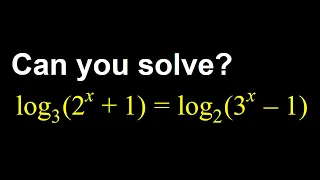 Solving a logarithmic equation when the bases are different. An algebraic challenge.