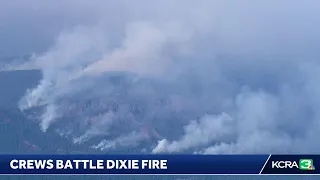 LiveCopter 3 takes a look at the Dixie Fire burning west of Lake Almanor in Plumas County.