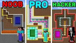 Minecraft NOOB vs PRO vs HACKER : SECRET UNDERGROUND PORTAL BATTLE CHALLENGE in minecraft Animation