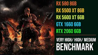 RX 580 vs RX 5500 XT vs RX 5600 XT vs GTX 1660 vs RTX 2060 | Valhalla