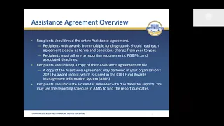 Getting Acquainted with your FY 2021 FA Award Assistance Agreement Webinar