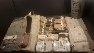1944 USN M-592 Pilot Survival Kit Navy Ration MRE Taste Test Vintage Gadgets + Fishing Kit in a Can