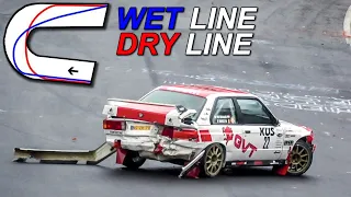 Why You Should NOT take the DRY Line on a WET Nürburgring Nordschleife!